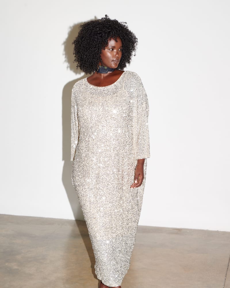 Plus size sequin white dress hotsell
